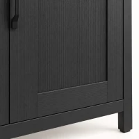 HOMCOM Industrial Kitchen Sideboard with Open Shelf, 2 Cabinets, Adjustable Shelves for Living Room, Dining Room, Black(m-11)