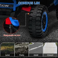 AIYAPLAY Mașină Electrică pentru Copii 3-8 Ani 24V cu Conducere Manuală și Telecomandă, Viteză 5-7 km/h, Albastră(m-7)