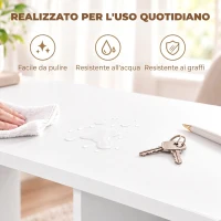 HOMCOM Scrivania per Computer con 2 Ripiani Aperti, 80 cm, Bianco(m-7)