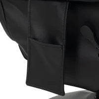 HOMCOM Manual Recliner Armchair PU Leather Lounge Chair w/ Adjustable Leg Rest, 135° Reclining Function, 360° Swivel, Black(m-11)