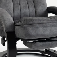HOMCOM Swivel Recliner Chair, Velvet Recliner Armchair with Retractable Footrest, Dual-Layer Cushion, High Back, Dark Grey(m-12)