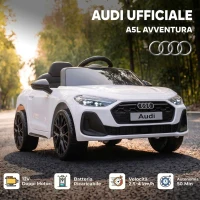 AIYAPLAY Macchina Elettrica per Bambini 12V Audi A5L con Telecomando, 2 Motori e Telecomando, Bianco(m-4)