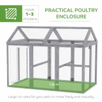 PawHut Large Chicken Run, Wooden Chicken coop, with Combinable Design - Wood Effect(m-4)