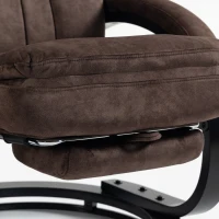 HOMCOM Swivel Recliner Chair, Velvet Recliner Armchair with Retractable Footrest, Dual-Layer Cushion, High Back, Dark Brown(m-12)