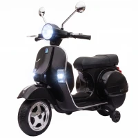 AIYAPLAY Elektryczny motocykl dziecięcy Vespa PX150 12V z akumulatorem litowym 35W 2 silniki 25° ograniczenie skrętu dla dzieci 3-6 lat(m-11)