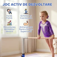 HOMCOM Bară pentru Gimnastică Artistică sau Dans Clasic Reglabilă pe Înălțime 92-150 cm, Albastră(m-7)