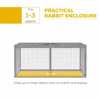 PawHut Rabbit Hutch Outdoor, Foldable Guinea Pig Hutch with Openable Top, for 3 Bunnies, Ducks, Chickens, 110 x 105 x 50 cm(m-6)
