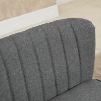 HOMCOM 2 Seater Sofa for Living Room, Modern Linen-Look Fabric Couch, Armless Loveseat Sofa Settee for Bedroom, Dark Grey(m-12)