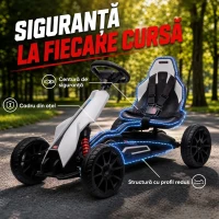 HOMCOM Go-Kart Electric Pentru Copii 3-8 Ani, 3-5 Km/h, Alb(m-7)