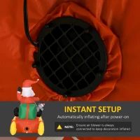 HOMCOM 4ft Christmas Inflatable Santa Claus Sledge Sleigh Reindeer Blow Up Decoration Xmas Décor for Garden(m-6)
