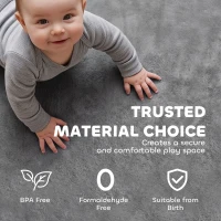 AIYAPLAY Baby Play Mat, 3CM Thick Foam Playmat Rug, Soft Flannel, Non-Slip, Water Resistant, Easy Care, 127 x 127 cm, Dark Grey(m-7)