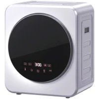 HOMCOM Vented Tumble Dryer, 4 kg Front Tumble Dryer with Stainless Steel Tub, 800W Compact Freestanding, Silver(m-15)