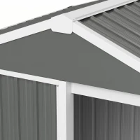 Outsunny Abri de Jardin en Métal 1,2 m², Cabane Jardin Extérieure, Porte Coulissante Verrouillable, 136x87x176cm, Gris Clair(m-13)
