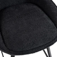 HOMCOM Bar Stools Set of 2, 64 cm Modern Linen-Touch Fabric 360° Swivel Counter Height Bar Chairs, Black(m-11)