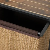 HOMCOM Wasmand Bamboe 2 vakken 120 L Wasverzamelaar met Plank, Wasbox, Verrijdbaar 73x33x78 cm, Bruin(m-12)