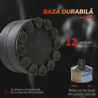 HOMCOM Sac de Box Reglabil pe Înălțime cu Punching Ball și Bază Umplibilă, 88x48x155-205 cm, Roșu și Negru(m-6)
