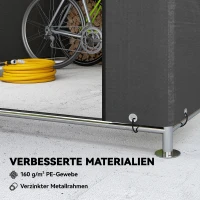 Outsunny Garagenzelt 2,3 x 2 m Wasserabweisend Gerätezelt mit Rollbar Reißverschlusstür Satteldach, UV-beständig Dunkelgrau(m-4)