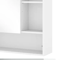 HOMCOM Bathroom Mirror Cabinet, Wall-Mounted Bathroom Cabinet with Mirror Door, Adjustable Shelves, White(m-12)