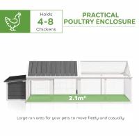 PawHut Wooden Chicken Coop with Nesting Box, Openable Roof, for 4-8 Chickens, White(m-4)