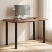 HOMCOM Patas de mesa estilo industrial y pies metálicos con tornillos en negro(m-2)