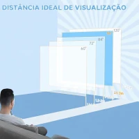HOMCOM Ecrã de Projeção Elétrico 96 Polegadas com Comando à Distância Formato 1:1 para Interior e Exterior Branco(m-6)
