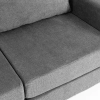 HOMCOM Canapé Convertible 2 Places 4 en 1, Canapé-Lit Compressé en Chenille 208 cm avec Assise Large, 2 Oreillers, Gris(m-9)