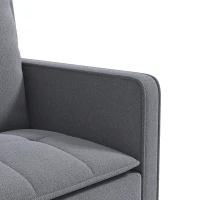 HOMCOM Canapé Convertible 2 Places, Canapé-Lit Clic-Clac 130 cm, Dossier Réglable, Poches Latérales, Gris Foncé(m-8)
