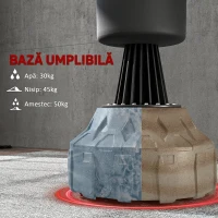 SPORTNOW Sac de box autoportant cu țintă reglabilă, bază umplibilă și ventuze, negru(m-5)