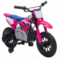 AIYAPLAY Motocicletă electrică pentru copii 3+ ani, licență Honda CRF 450R, 12V, baterie litiu, cu suspensii, roz(m-11)
