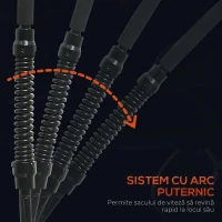 SPORTNOW Punching Ball de Podea cu Bază Reumplută și Ventuze, Înălțime Reglabilă 145-180 cm, Negru(m-4)