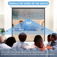HOMCOM Ecrã de Projeção Elétrico 96 Polegadas com Comando à Distância Formato 1:1 para Interior e Exterior Branco(m-5)