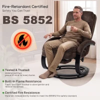 HOMCOM Swivel Recliner Chair, Velvet Recliner Armchair with Retractable Footrest, Dual-Layer Cushion, High Back, Dark Brown(m-7)
