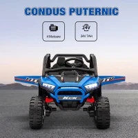 AIYAPLAY Mașină Electrică pentru Copii 3-8 Ani 24V cu Conducere Manuală și Telecomandă, Viteză 5-7 km/h, Albastră(m-6)