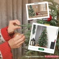 HOMCOM 6 ft Full Spruce Christmas Tree with Realistic Dense Tips, Easy Assembly - Green(m-7)