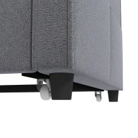 HOMCOM Canapé Convertible 2 Places, Canapé-Lit Clic-Clac 130 cm, Dossier Réglable, Poches Latérales, Gris Foncé(m-9)