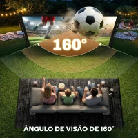 HOMCOM Ecrã de Projeção 100 Polegadas Formato 16:9 HD 4K/8K Frente e Verso com Suporte para Interior e Exterior Branco(m-6)