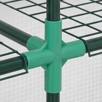 Outsunny Mini-Kas, 4-laags Kas met Kunststof Zeil, Draagbaar, met Roldeur, 100 x 45 x 160 cm, Wit(m-10)
