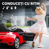 AIYAPLAY Mașină pentru Copii 3-5 Ani cu Licență Oficială RUF GT, Telecomandă, Centură de Siguranță și Muzică, Roșu(m-7)