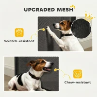 PawHut Retractable Dog Gate, Extends to 300 cm Wide & 104 cm Tall, Mesh Pet Gate Single Hand Operation, for Stairs Doorways(m-6)
