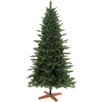 HOMCOM Kunstkerstboom 180 cm met inklapbare houten standaard, 1438 takpunten, groen