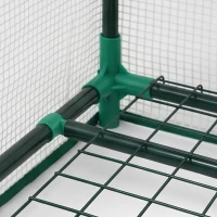 Outsunny Mini-Kas, 4-laags Kas met Kunststof Zeil, Draagbaar, met Roldeur, 100 x 45 x 160 cm, Wit(m-11)