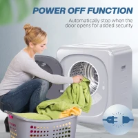 HOMCOM 2.5kg Vented Tumble Dryer with Smart Mode, 800W Compact Tumble Dryer with Stainless Steel Tub, Silver Tone(m-7)
