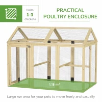 PawHut Large Chicken Run, Wooden Chicken coop, with Combinable Design - Natural Wood Finish(m-4)