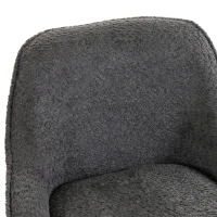HOMCOM Bar Stools Set of 2, 64 cm Modern Linen-Touch Fabric 360° Swivel Counter Height Bar Chairs, Dark Grey(m-10)