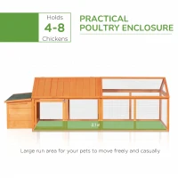 PawHut Wooden Chicken Coop with Nesting Box, Openable Roof, for 4-8 Chickens(m-4)