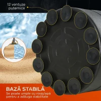 HOMCOM Sac Boxe de la Sol Autoportant, Sac pentru Box cu Bază Umplută cu Apă și Nisip, Negru(m-5)