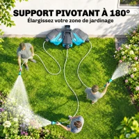 DURHAND Enrouleur automatique pivotant 180° fixation mural avec tuyau 15 + 1,5 m avec Buse de Pulvérisation, noir et vert(m-6)