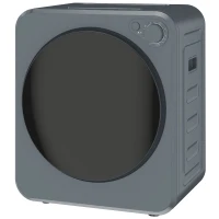 HOMCOM Mini Wäschetrockner 4 kg mit 5 Programme bis zu 60℃ 800W/400W Ablufttrockner mit Edelstahltrommel Grau(m-11)