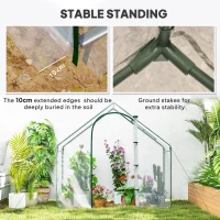 Outsunny Walk In Tomato Greenhouse Garden Outdoor Mini Greenhouse Flower Planter Steel Frame with Zipped Door & Window, PVC Cover, 180 x 100 x 168CM, Clear(m-6)