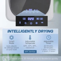 HOMCOM 2.5kg Vented Tumble Dryer with Smart Mode, 800W Compact Tumble Dryer with Stainless Steel Tub, Silver Tone(m-4)